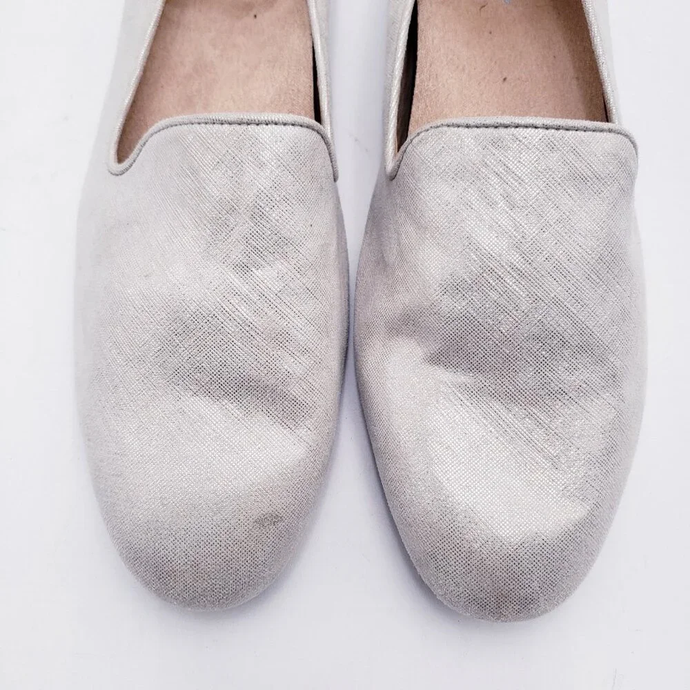 Vionic Willa‎ II Loafer Slip On Comfort Flat Silver Metallic Womens Size 11